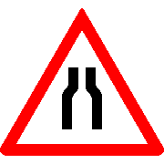 road-narrows-sign road narrows sign