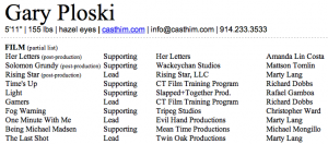 acting resume google doc