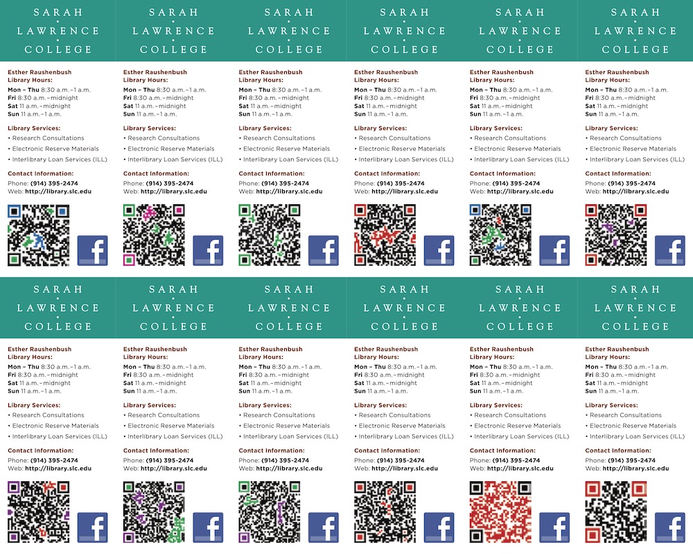 Sarah Lawrence College Library Picture Bookmarks Back